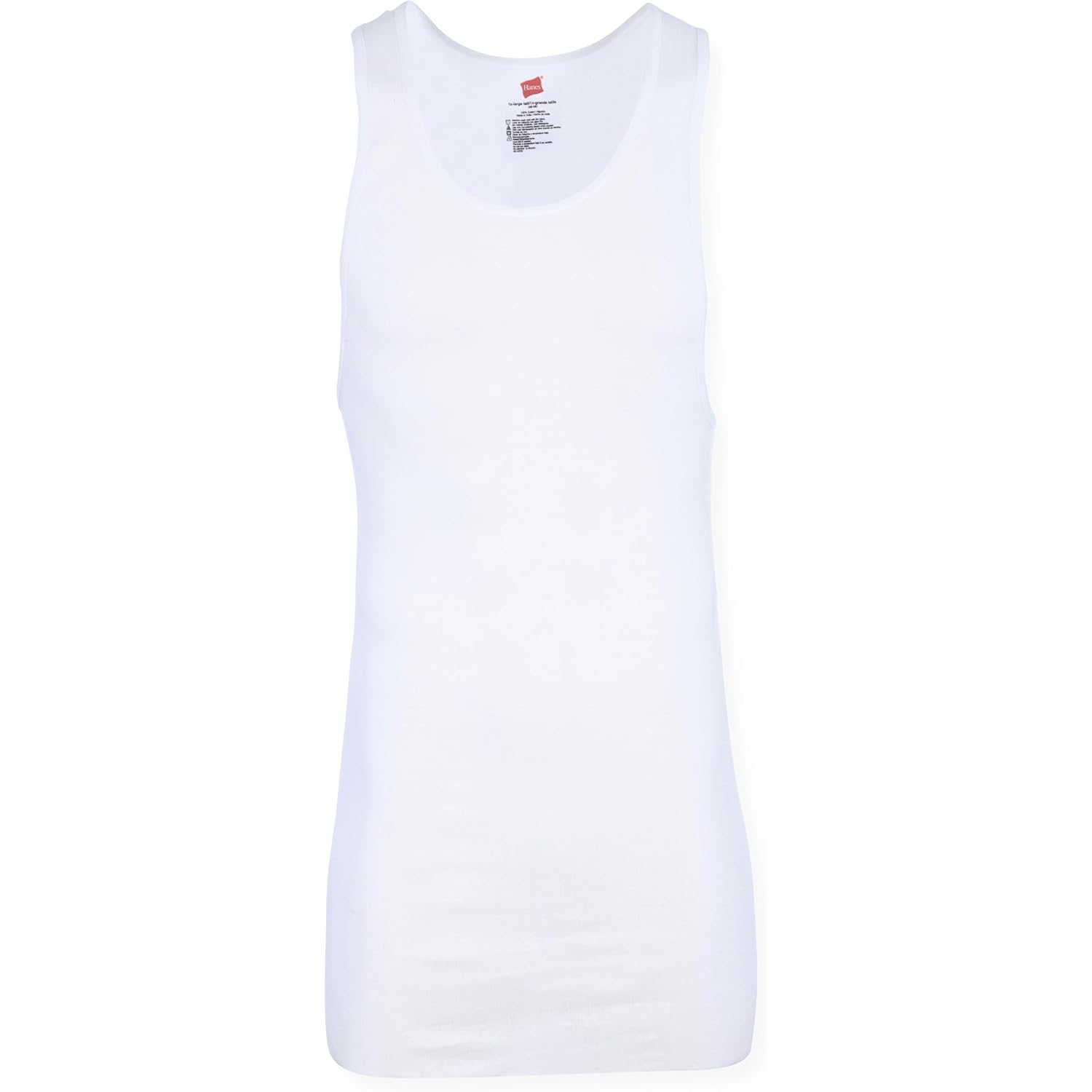 Hanes Men’S Tall 100% Cotton Ribbed Tank Tagless Undershirts, Multipack