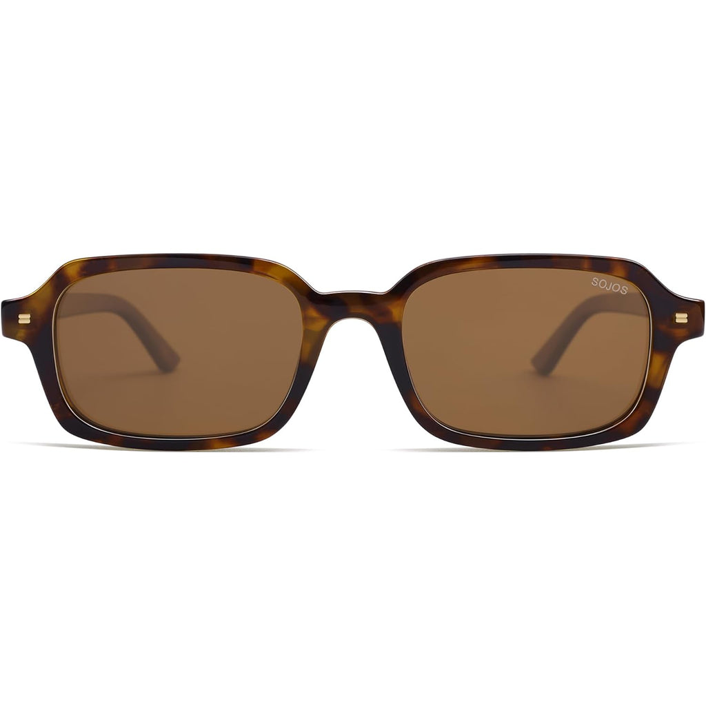 SOJOS Trendy Rectangle Polarized Sunglasses Womens Mens, Small Retro Fashion Thin Slim Square Sunnies SJ2610