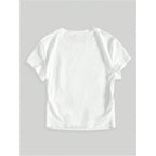 SweatyRocks Women's Tequila Print Y2k Slim Fit Crop Top Slogan Graphic Cute Short Sleeve T Shirts Orange White