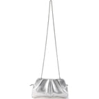 Women Clutch Bag Dressy Formal Handbag Pleated Pu Clutch Purse Detachable Chain