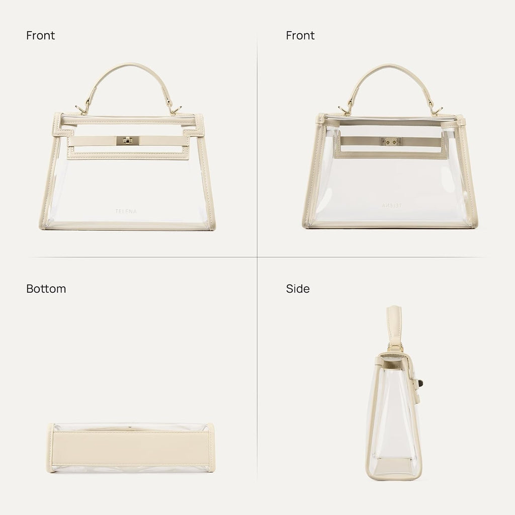 Telena Clear Bag For Stadium Events Pvc Transparent Crossbody Purse For Women With Adjustable Strap For Concerts Game Day