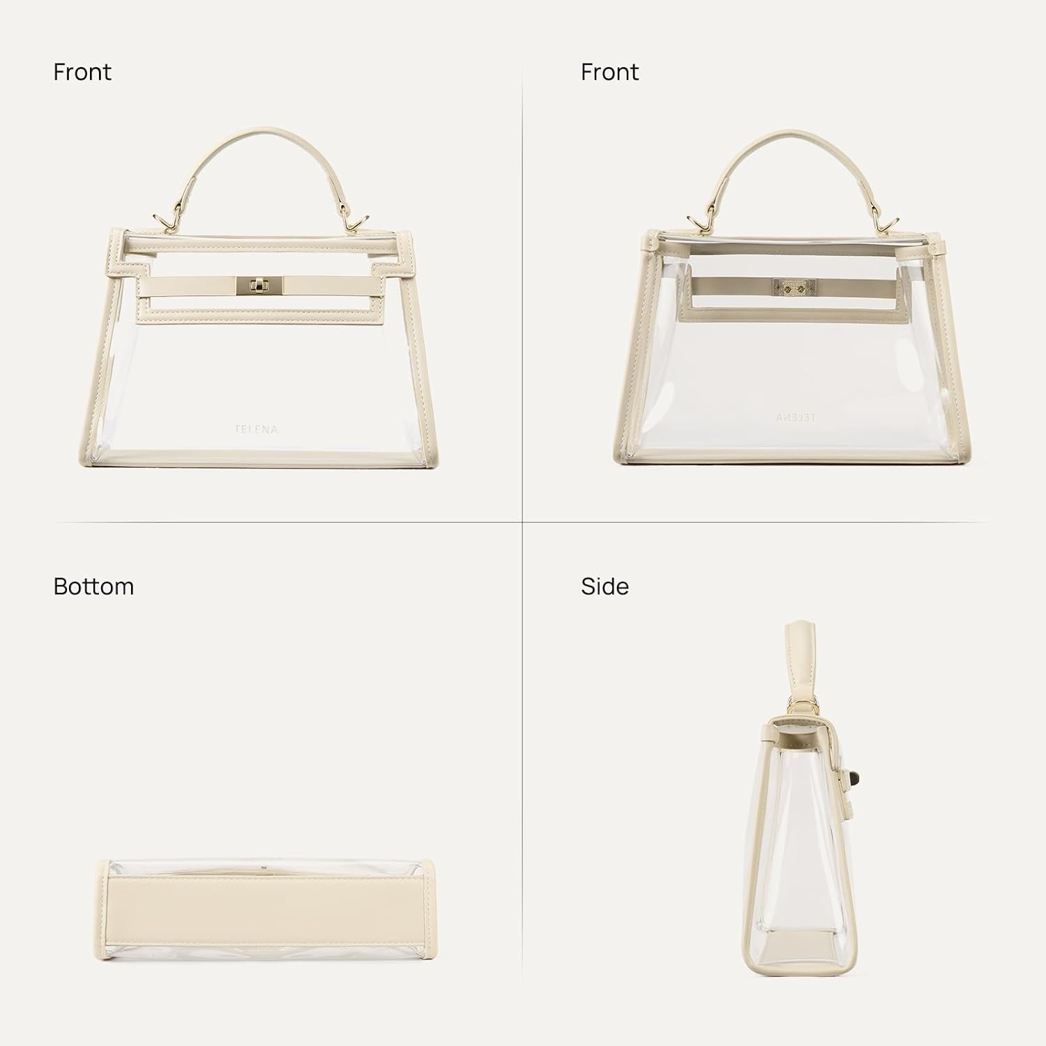 Telena Clear Bag For Stadium Events Pvc Transparent Crossbody Purse For Women With Adjustable Strap For Concerts Game Day