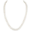 The Pearl Source Real Freshwater Pearl Necklace for Women, Genuine Cultured White Pearls, Classic Single Strand Pearl Necklace, Sterling Silver Fishhook Clasp, Fine Jewelry Gift