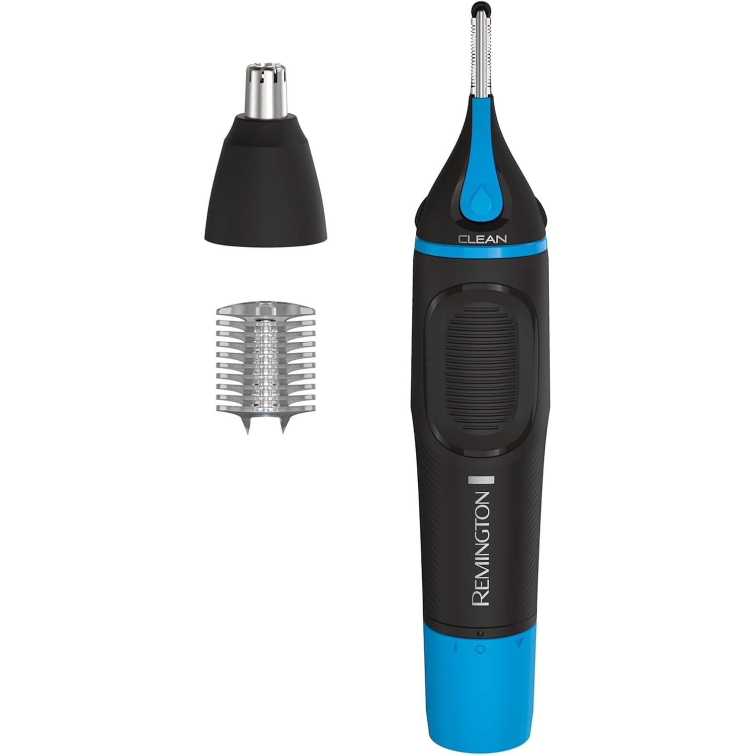 Remington Nose, Ear & Eyebrow Trimmer – Dual Edge Precision Blades, CLEANBoost Easy-Clean System, Waterproof Wet/Dry Groomer, Rotary + Detail Heads, Eyebrow Comb Included