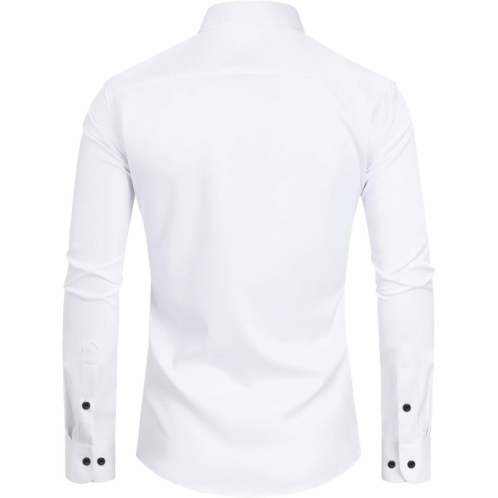 J.Ver Men'S Tuxedo Shirt Formal Dress Shirt Pleated Long Sleeve Button Down Shirts For Prom Party Wedding