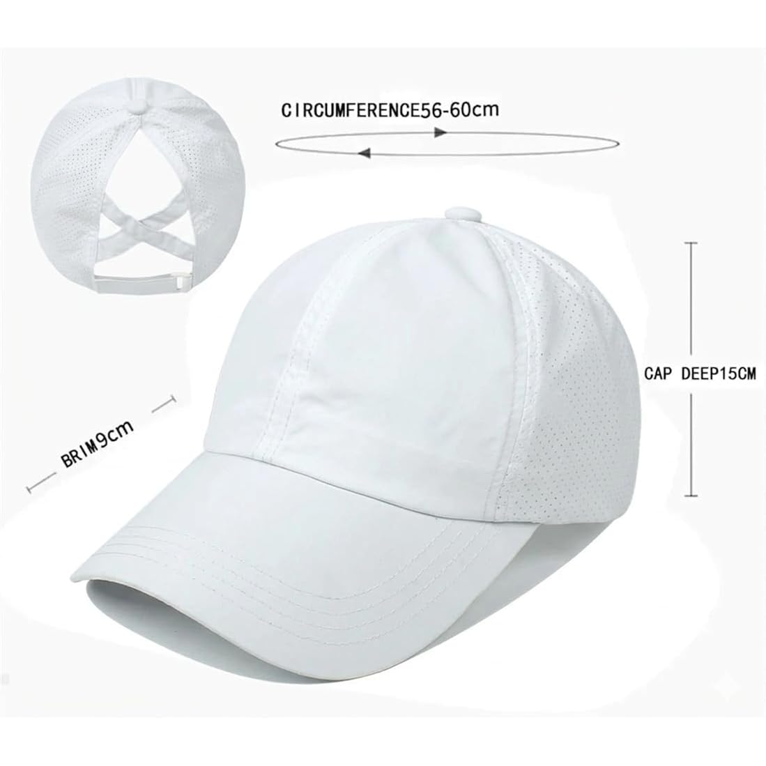 Women's Ponytail Baseball Cap - Quick-Dry Criss-Cross High Messy Bun Hat, Breathable Sun Protection Mesh Trucker Hat