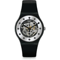 Swatch New Gent Biosourced Unisex Watch Casual Plastic Black Quartz Waterproof Silver Glam