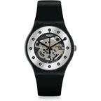 Swatch New Gent Biosourced Unisex Watch Casual Plastic Black Quartz Waterproof Silver Glam