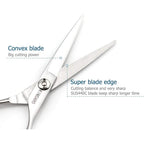 5.5" Barber Hair scissors Professional Hair Cutting Shears 440C Hair Cutting Scissors Shears Haircut Scissors Silvery Convex Blades KINSARO for Hairdresser Barber or Home Use