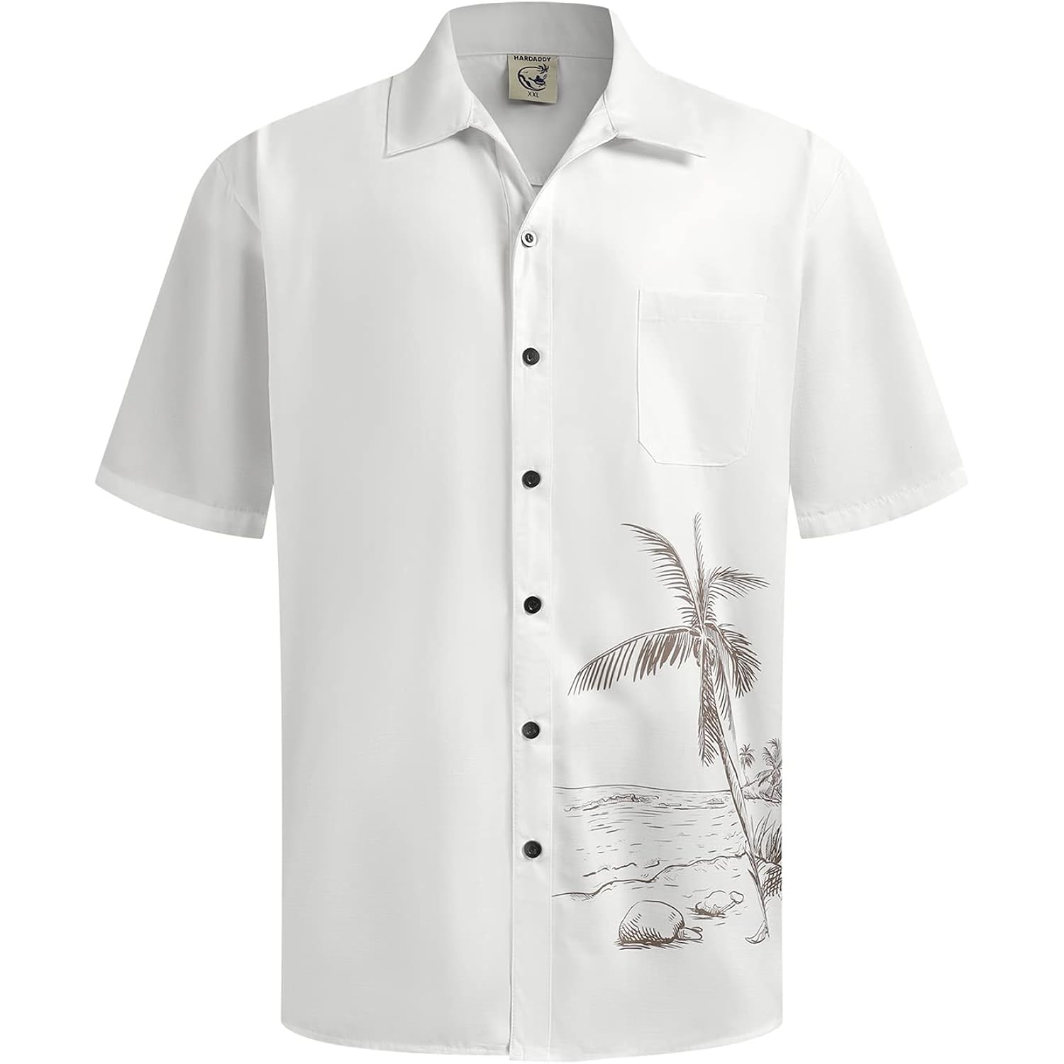 Hardaddy Men'S Hawaiian Shirt Short Sleeves Coconut Printed Button Down Summer Beach Casual Shirts