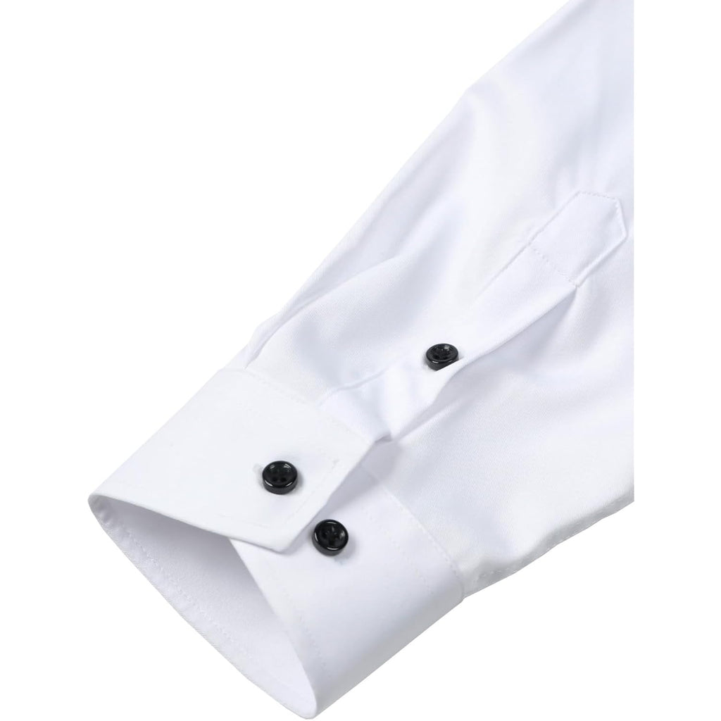 Zeroyaa Men'S Long Sleeve Dress Shirt Modern Slim Fit Wrinkle-Free Casual Business Button Up Shirts