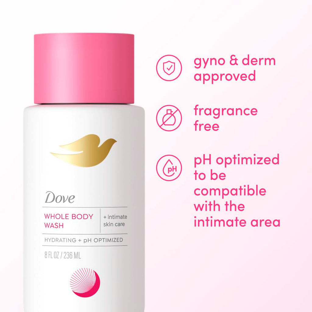 Dove Intimate Wash For Women, 8 Oz | Unscented Ph-Optimized Feminine Wash With Hyaluronic Acid For Sensitive Intimate Skin And Everyday Comfort