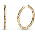 COACH, Women's, Signature Quilted Hoop Earrings, Crystal/Gold, One Size