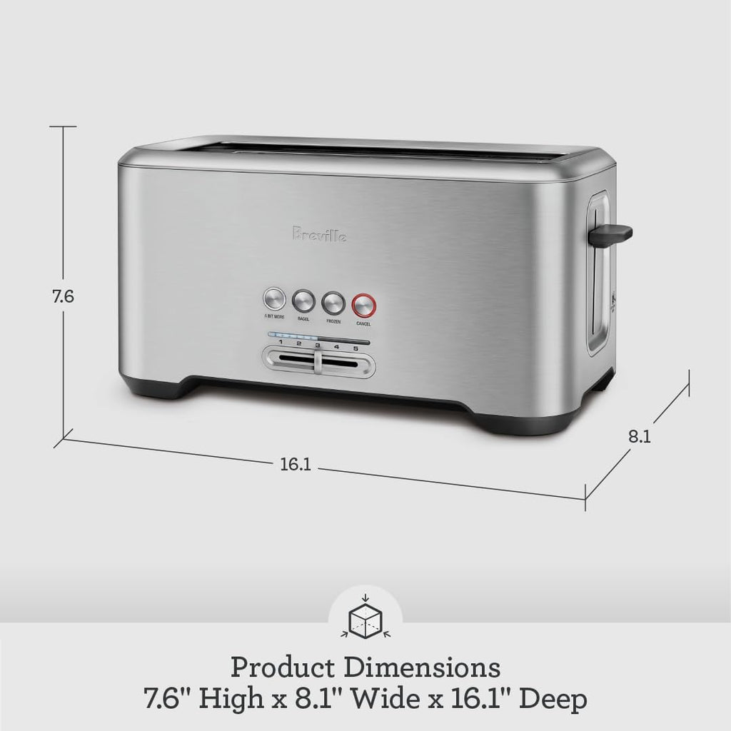 Breville Bta730Xl Bit More Toaster, 4 Slice, Brushed Stainless Steel