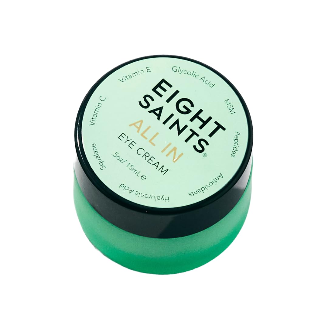 Eight Saints Skin Care All In Eye Cream, Anti Aging Eye Cream To Reduce Puffiness, Wrinkles, & Eye Bags, Dark Circles Eye Treatment, With Hyaluronic Acid, Vitamin C, & Peptides, 0.5 Ounces
