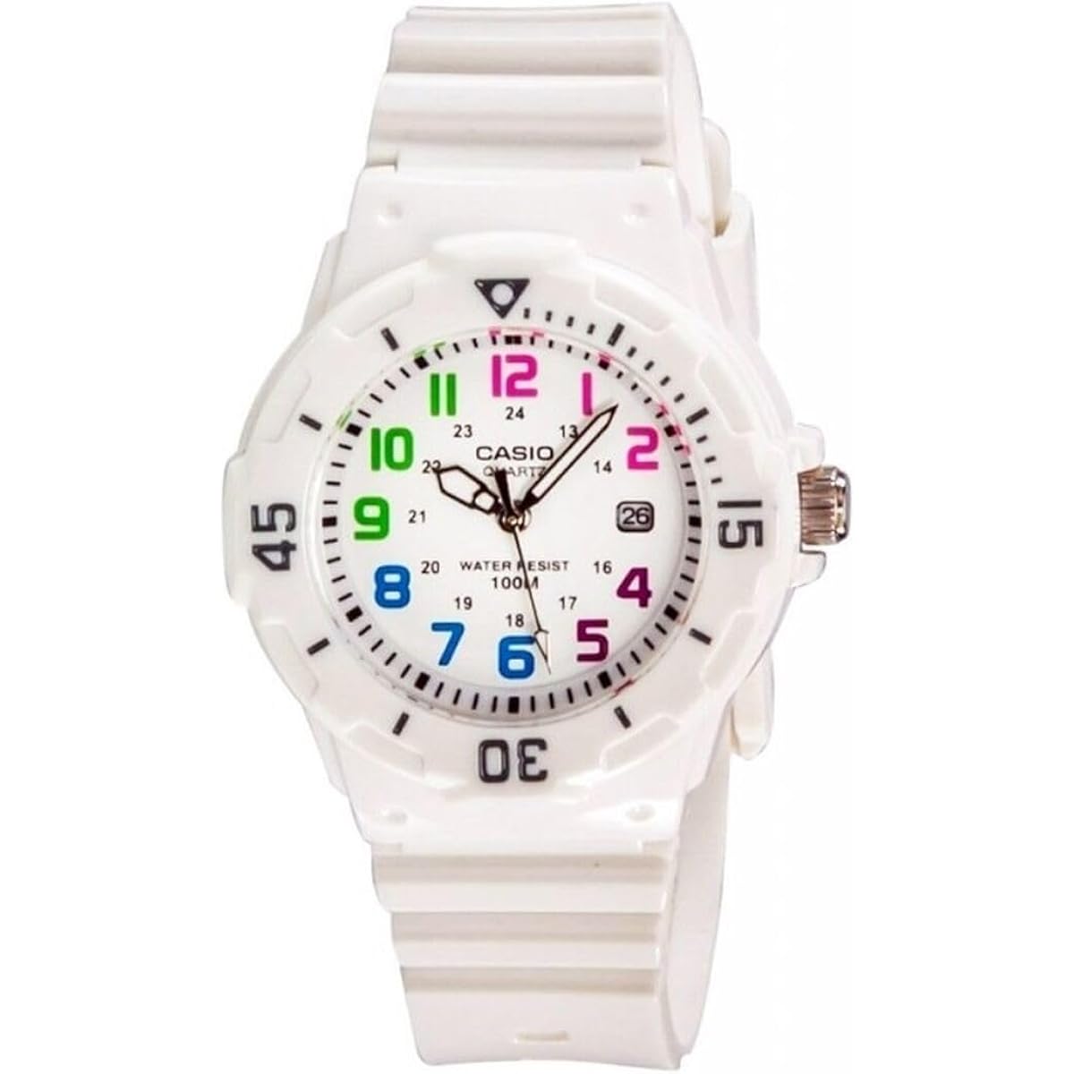 Casio Lrw200H-7B Women'S Dive Surf Series Sports White Dial White Strap Date Watch