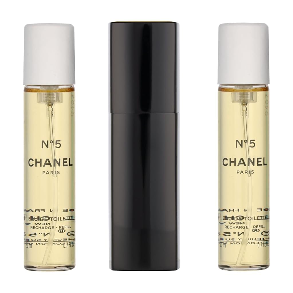 No. 5 By Chanel For Women, Set (Eau De Toilette Spray 0.7 Ounce, Two Eau De Toilette Refills, 0.7 Ounce Each)
