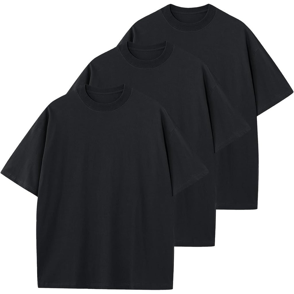 Keepshowing Men'S Cotton T-Shirts Oversized Unisex Short Sleeve Crew Neck Loose Basic Tops Solid Athletic Tee