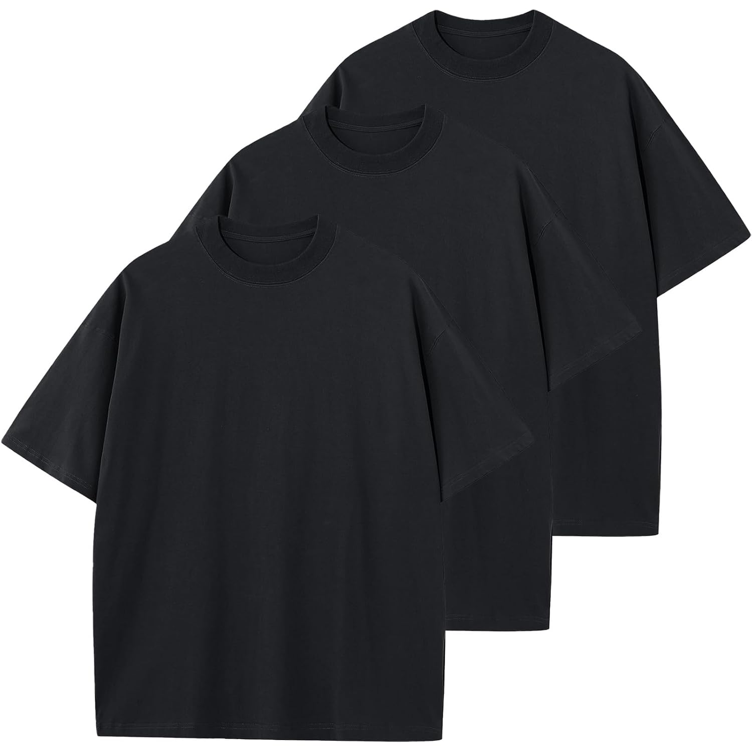 Keepshowing Men'S Cotton T-Shirts Oversized Unisex Short Sleeve Crew Neck Loose Basic Tops Solid Athletic Tee