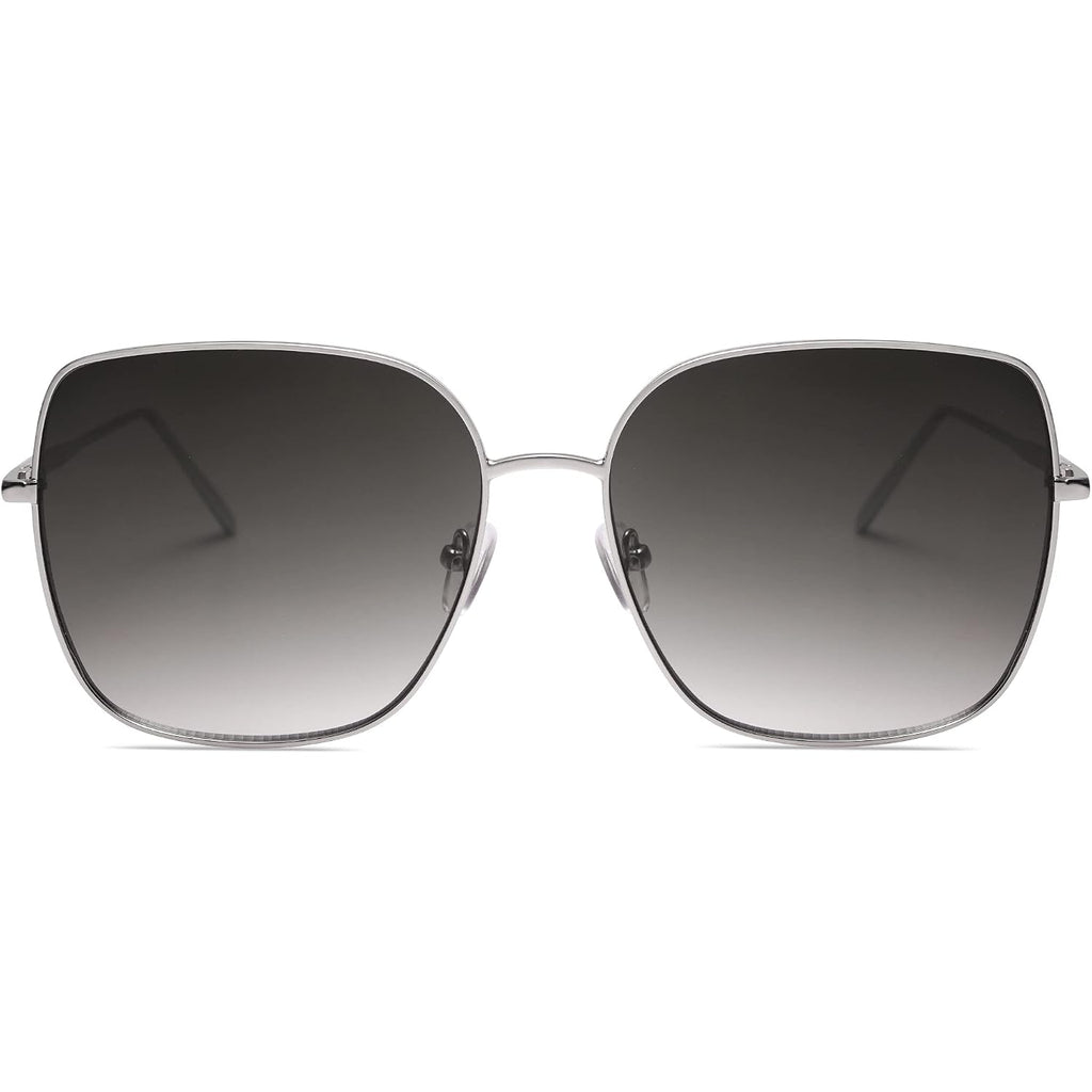 Sojos Trendy Oversized Square Metal Frame Sunglasses For Women Men Retro Big Flat Lens Uv Protection Sunglasses Sj1146