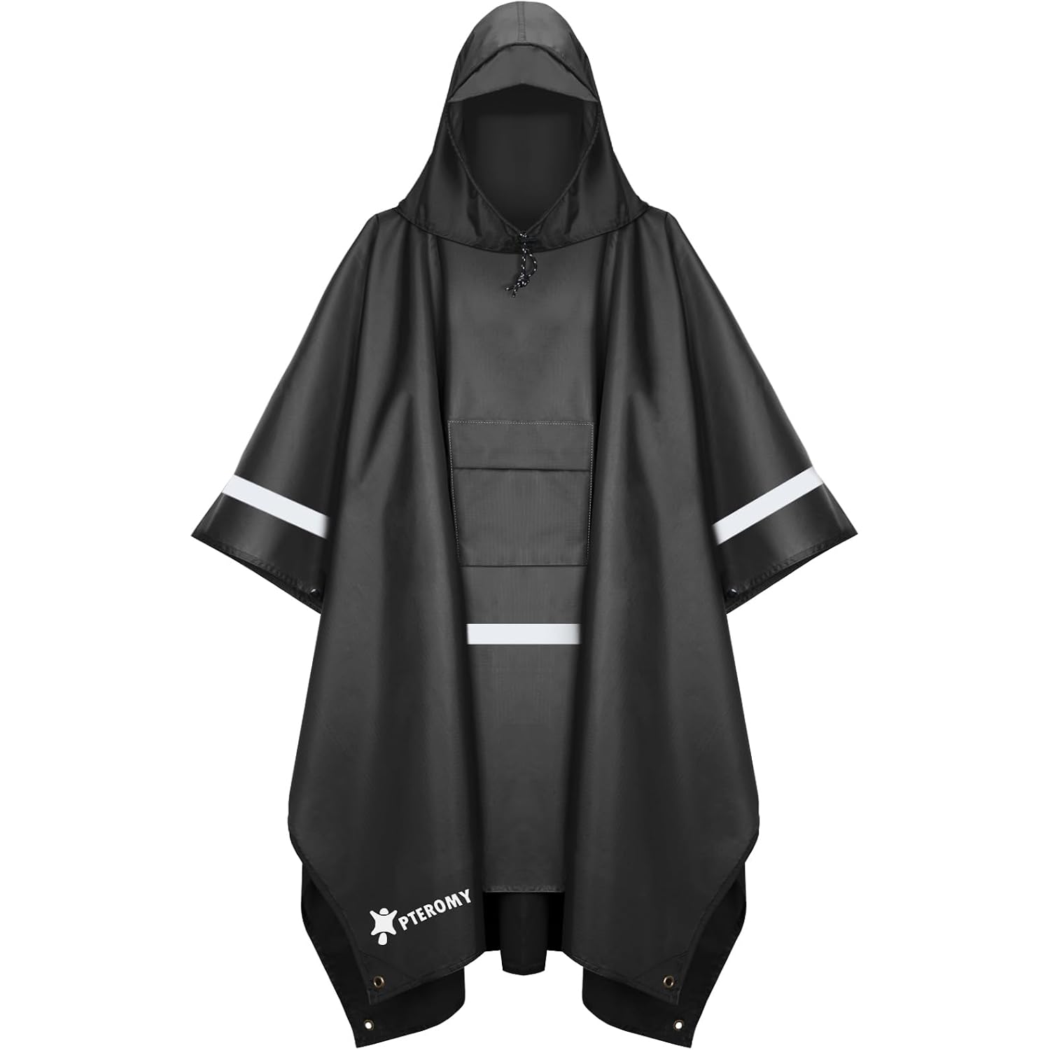 3-In-1 Hooded Rain Poncho For Adult With Pocket, Waterproof Lightweight Unisex Raincoat For Hiking Camping Emergency