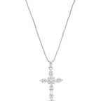 Milla 14K Gold Plated Cross Necklace for Women, Silver Cross Necklaces for Women, 18 inches Chain with Cross Pendant