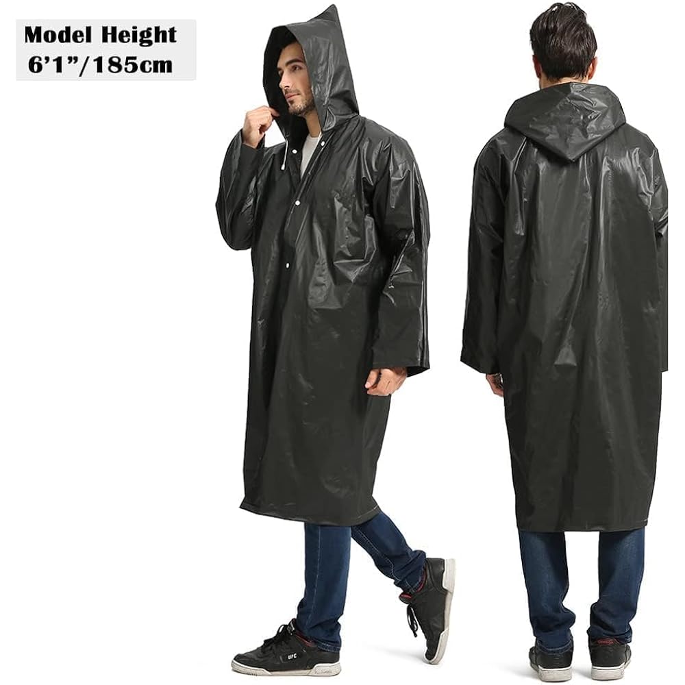 Opret 2 Pack Raincoats For Adults Reusable, Eva Rain Ponchos Lightweight Rain Coat Waterproof Rain Gear For Men And Women