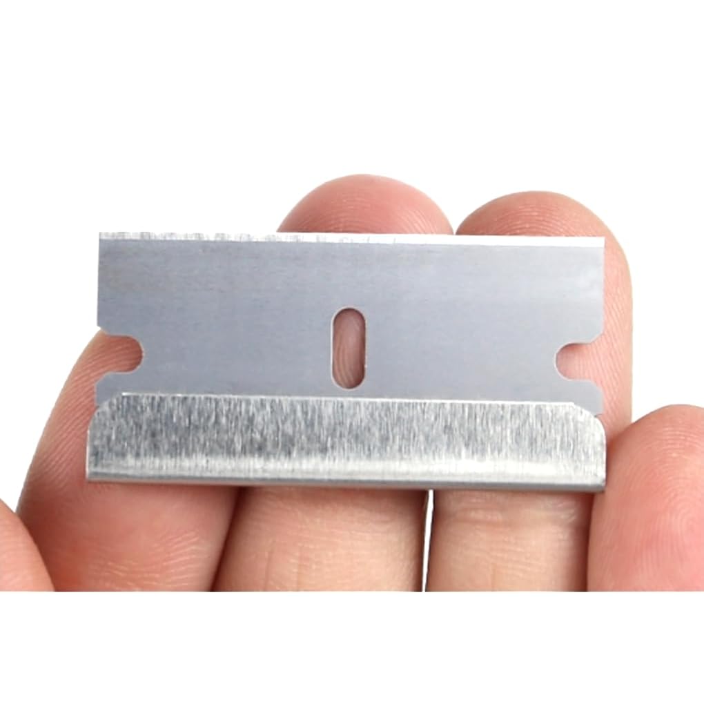 Single Edge Razor Blade 10 Pack - Straight Edge Razor - Ten Sharp Flat Blades in Convenient Storage Box - Oven Scraper Razors Refills - Heavy Duty Single Sided