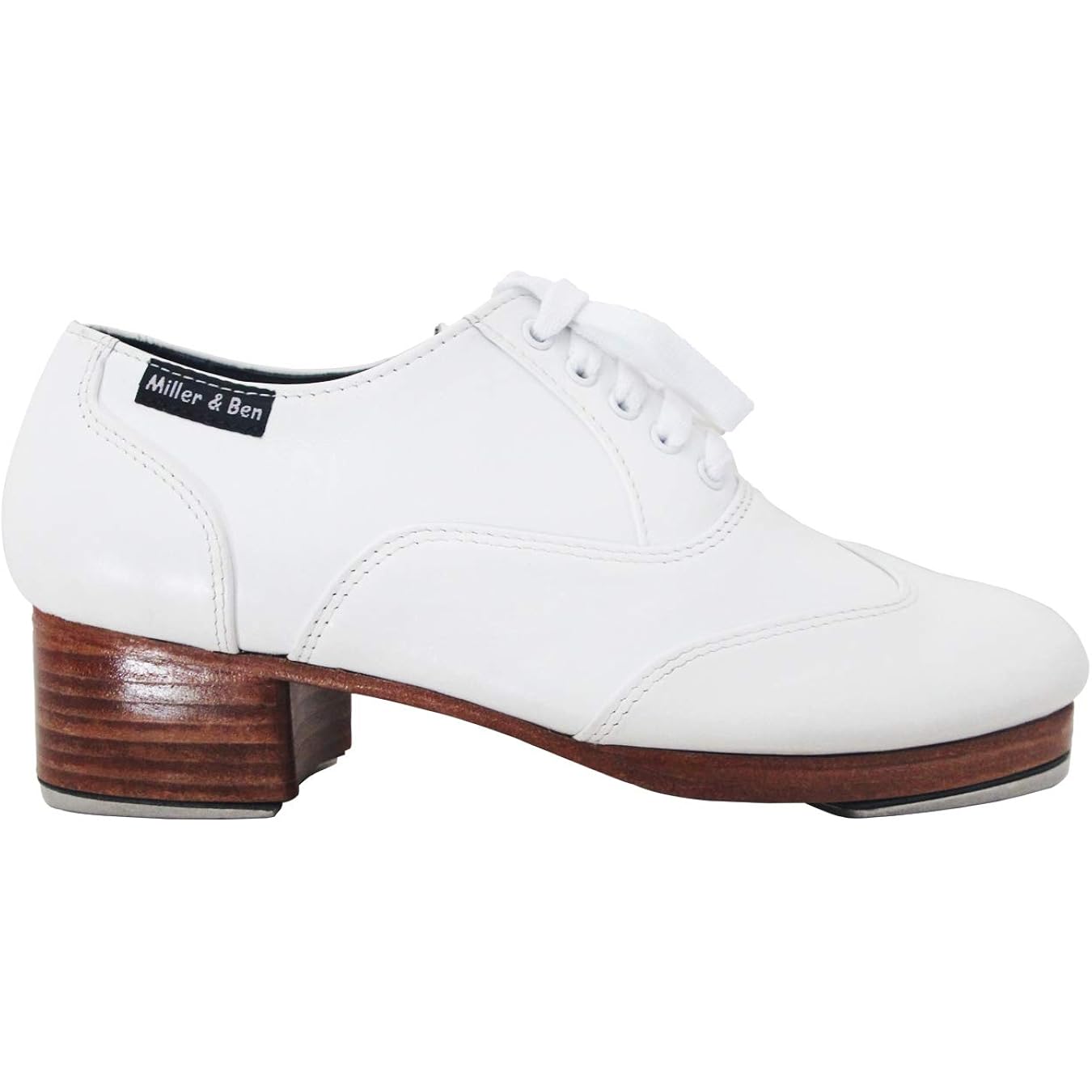 Miller & Ben Tap Shoes; Triple Threat; All White Professional Tap Shoes