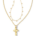 Kendra Scott Amelia Cross Necklace Gift Set, 14k Gold Plated Brass, Crystal, Fashion Jewelry for Women
