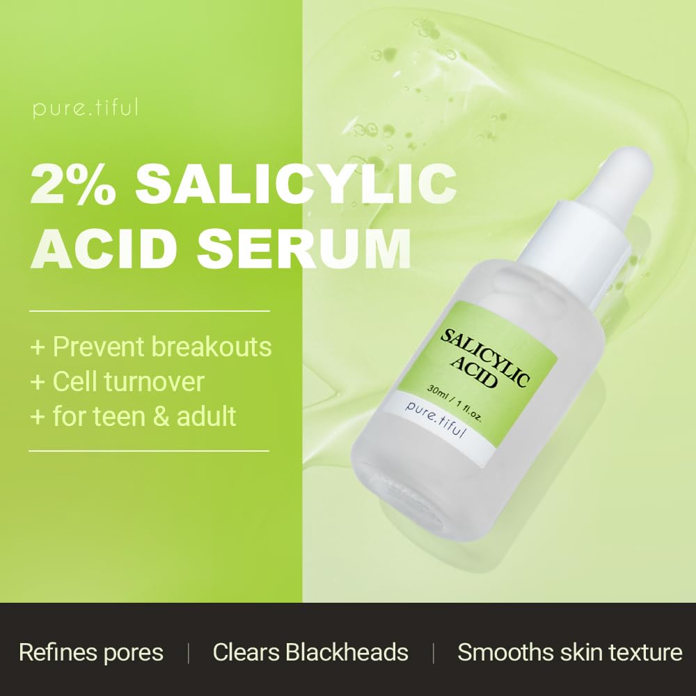 2% Salicylic Acid (Bha) Serum For Acne & Blackheads - Unclogs Pores, Oil Control, Sensitive-Skin Safe, Fragrance-Free,1 Fl.Oz