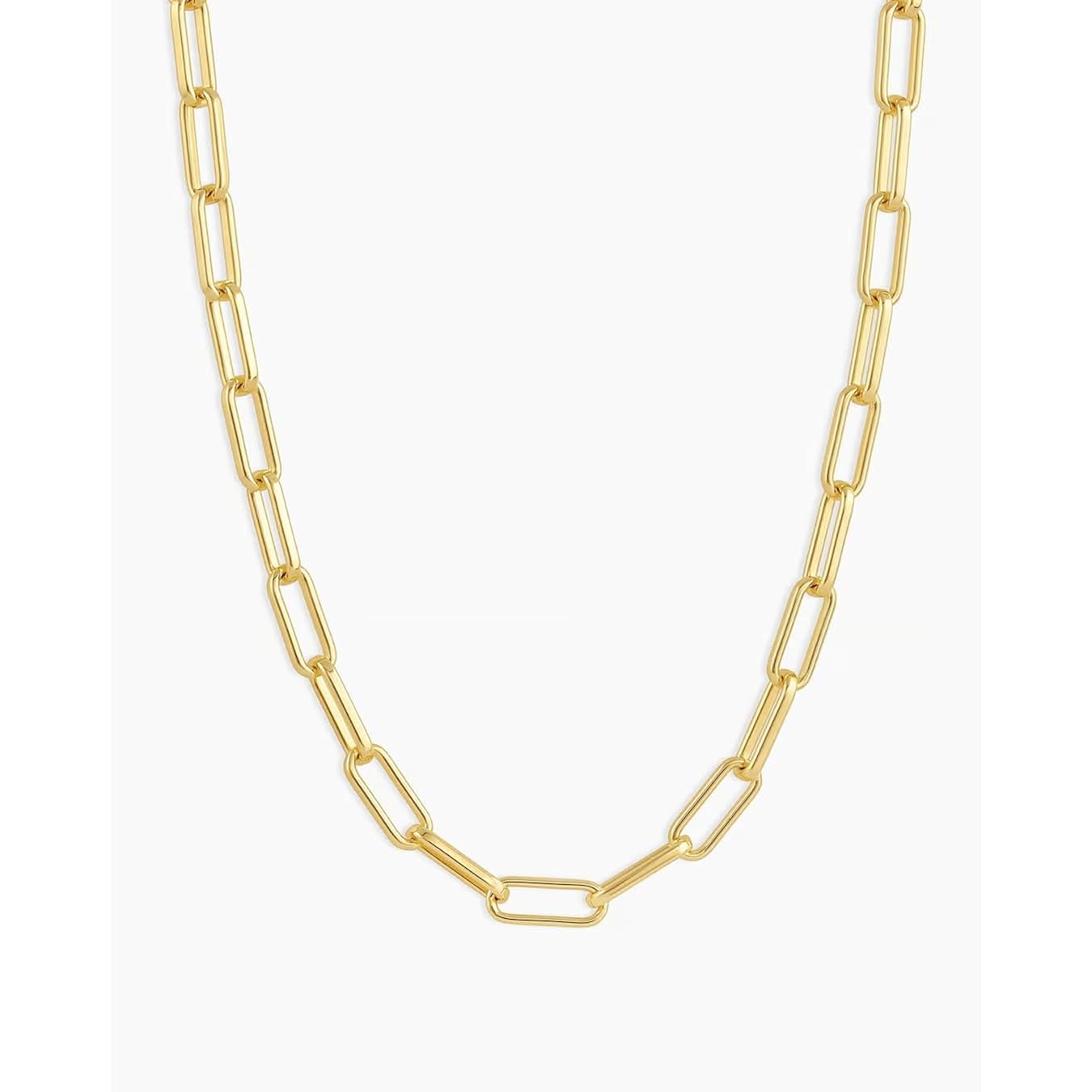 gorjana - Parker Necklace 18" - 18k Silver or Gold Plated - Adjustable Paperclip Link Chain - Chunky Clasp - Ideal Gift Packaging