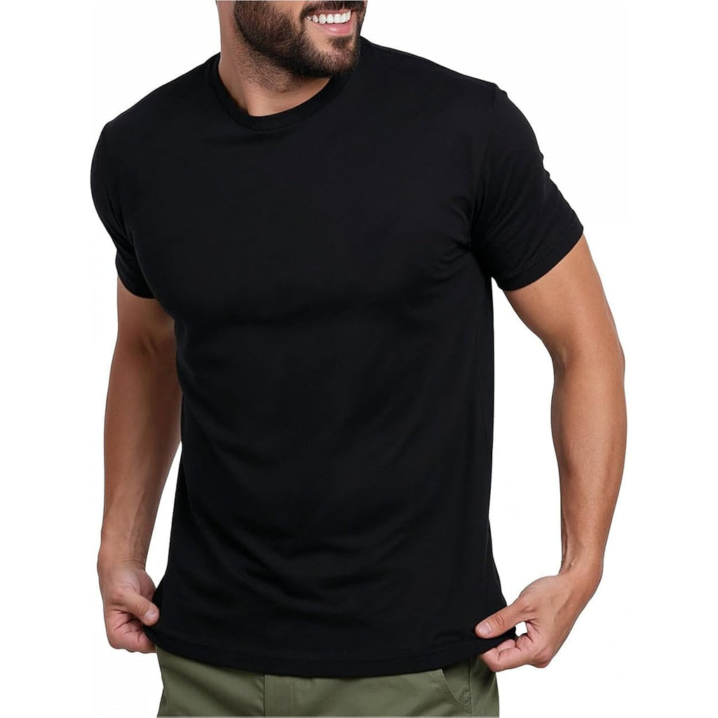 Into The Am Mens T Shirts Soft Cotton Blend Crew Neck Tee S - 4Xl Athletic Fit Plain Casual T-Shirt For Men