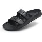 Men’S Lightweight Comfort Slides Double Buckle Slip-On Adjustable Eva Orthopedic Flat Sandals