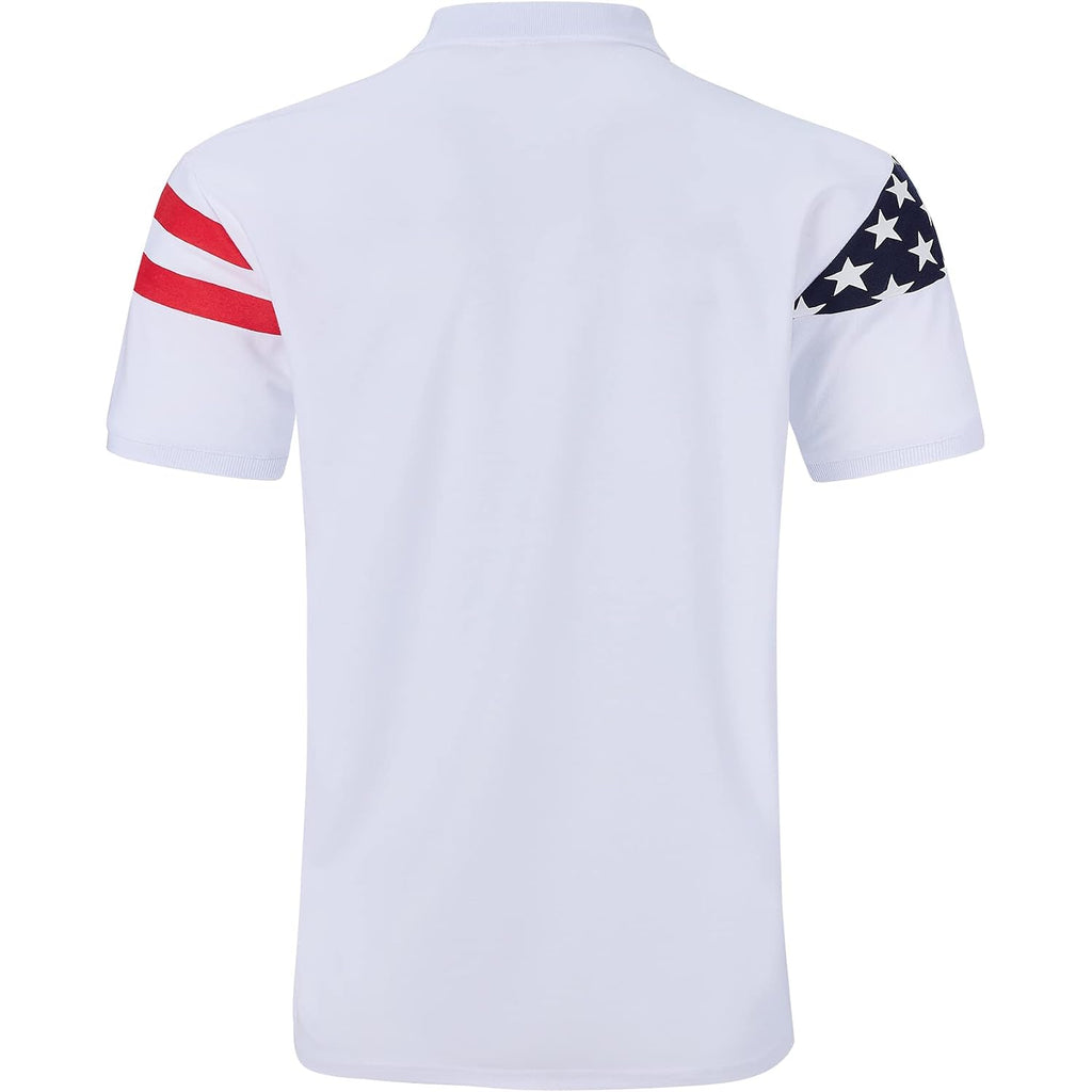 Men'S American Flag Polo Shirt Patriotic Performance Golf Short Sleeve Polo T-Shirts M-Xxl