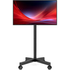 Hemudu Mobile Tv Stand For 23-60 Inch Lcd Led Flat/Curved Screen Tvs, Tv Cart Holds Up To 77Lbs, Rolling Tv Stand With Tilt And Height Adjustable, Pole Tv Floor Stand With Wheels Max Vesa 400X400Mm