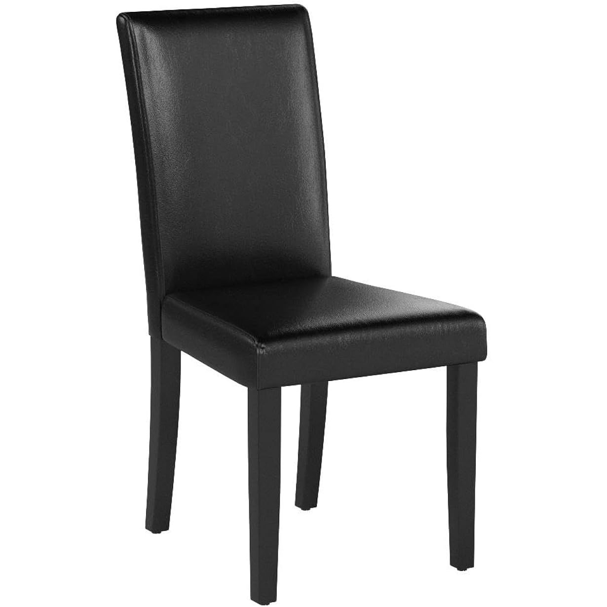 Yaheetech Dining Chairs Set Of 4 Pu Leather Upholstered Parsons Dining Chairs With Solid Wood Legs For Kitchen/Living Room/Restaurant, Modern Style, Black