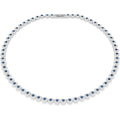 Swarovski Una Angelic Tennis necklace, Round cut, Blue, Rhodium plated