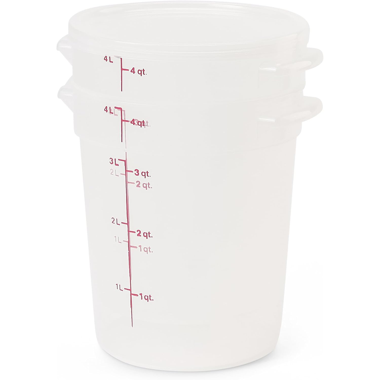 Cambro Food Storage Containers With Lids (Bpa-Free) - 4 Quart - Food Grade Buckets With Lids (2 Pack) - For Dough Proofing And Brining (Translucent)