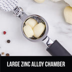 Gorilla Grip Garlic Press And Peel Set, Heavy Duty Mincer Tool, Large Ergonomic Handle, Easily Mince And Crush Garlics, Ginger, Nuts, Seeds, Peeler Included, Peeling Cloves, Kitchen Gadgets, Black