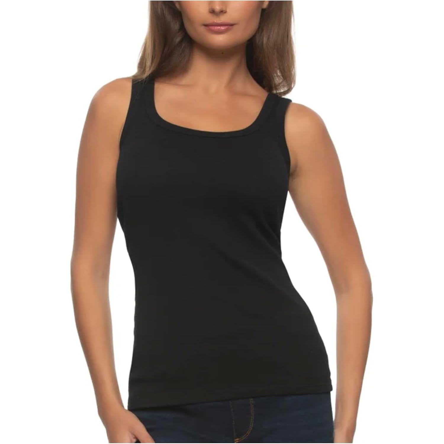 Felina Women'S 3 Pack Soft Cotton Stretch Ribbed Tank Top