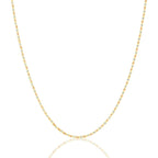 EVAYA 14K Solid Tri-Color Valentino Star Chain for Women & Men, 2mm-6mm, 16"-30"