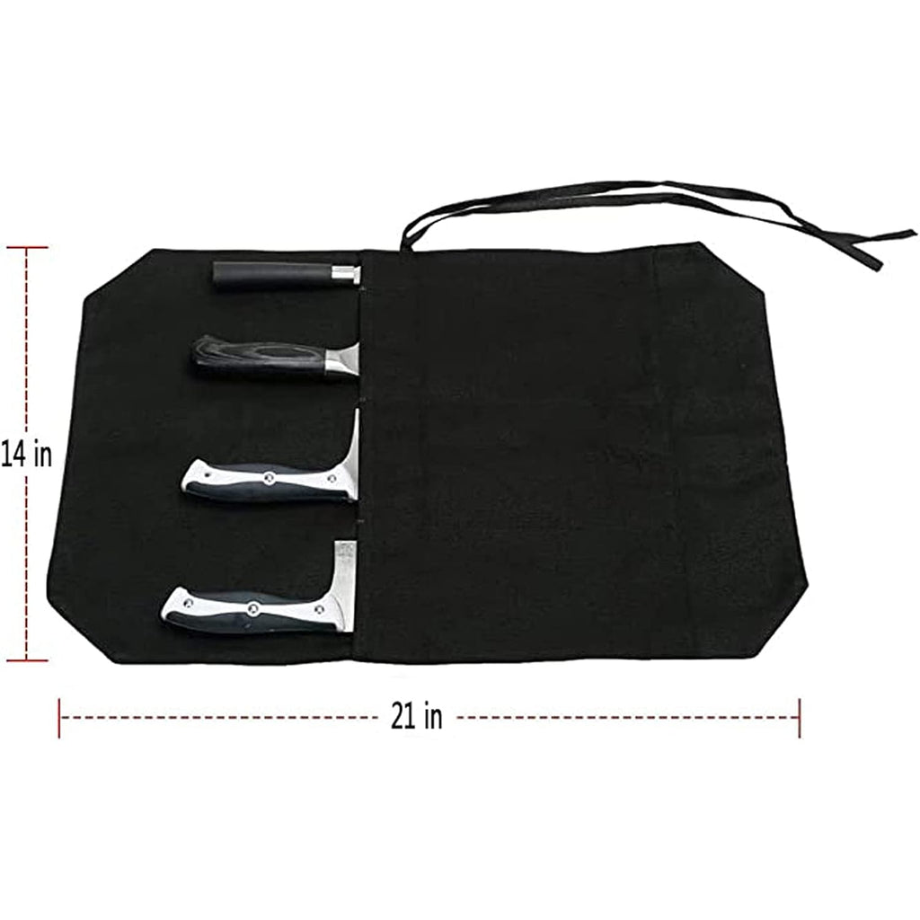 Hersent Chef'S Knife Roll Bag,Portable Travel Chef Knife Case Knife Bag Carrier Storage Bag With 4 Slots Best Gift For Pro Chef Or Culinary Enthusiasts Men Women