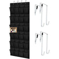 Gorilla Grip Over The Door Shoe Organizer, 24 Large Breathable Mesh Pockets, Space Saving Hanging Storage Holder, Closet Rack Hanger Holds Up To 40 Lbs, Hangs On Closets For Shoes, Accessories, Black