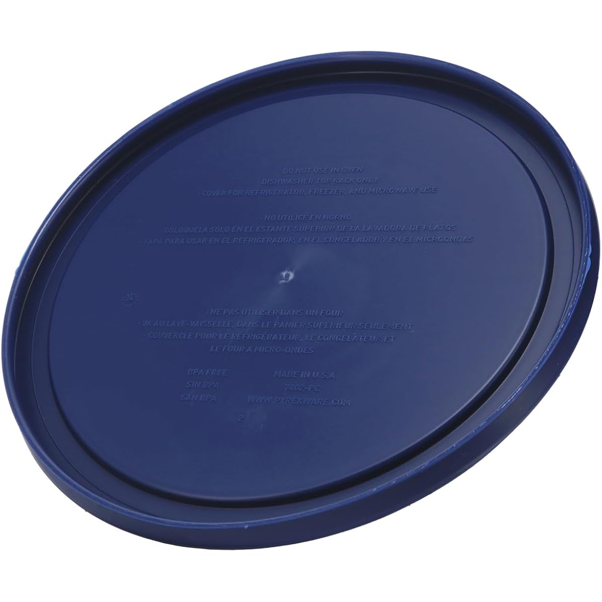 Pyrex 7402-Pc 6/7-Cup Blue Food Storage Lid (2-Pack) - Made In Usa | Replacement Cover | Bpa-Free Plastic | Round Shape | Fits 7402 Sculpted Mixing Bowl & 7203 Glass Bowl | Dishwasher Safe