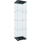 Flymuhjia Curio Cabinet Glass Display Case For Collectibles With Door, 4 Display Shelves Showcase, 64.2”Hx16.9''Lx 14.6''W Black