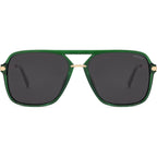 SOJOS Sunglasses for Women & Men, Square, Retro, Polarized Lens, Trendy Aviator, 90s Shades Green/Grey