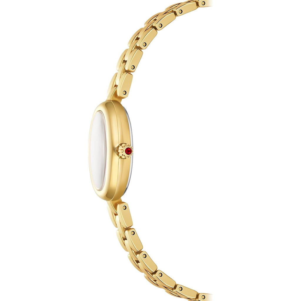 Fiyta Women'S Watch - Elegant Gold Small Oval Vintage Watch With Sapphire Crystal; Ruby-Inlaid Crown, 316L Stainless Steel Dainty Jewelry Bracelet, Timeless Gift For Her