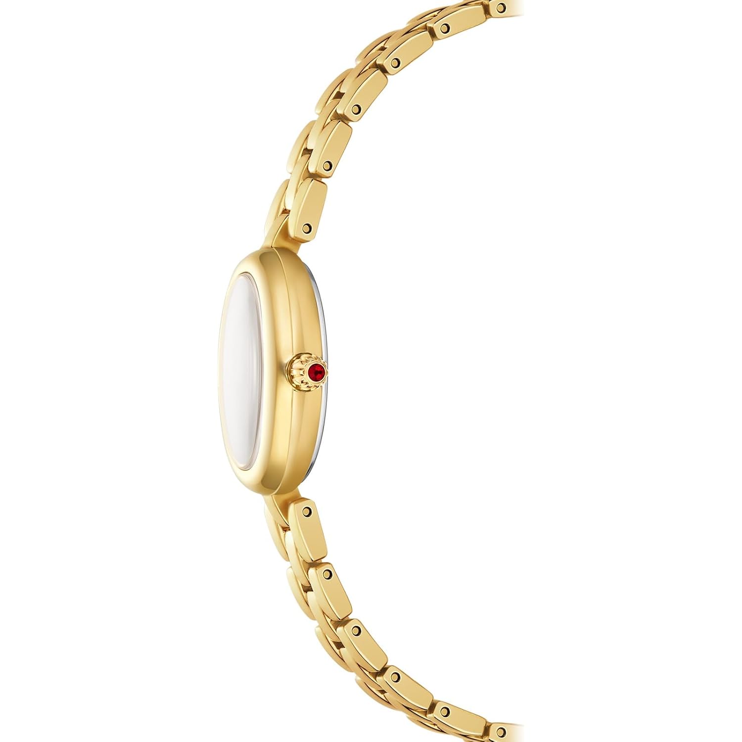 Fiyta Women'S Watch - Elegant Gold Small Oval Vintage Watch With Sapphire Crystal; Ruby-Inlaid Crown, 316L Stainless Steel Dainty Jewelry Bracelet, Timeless Gift For Her