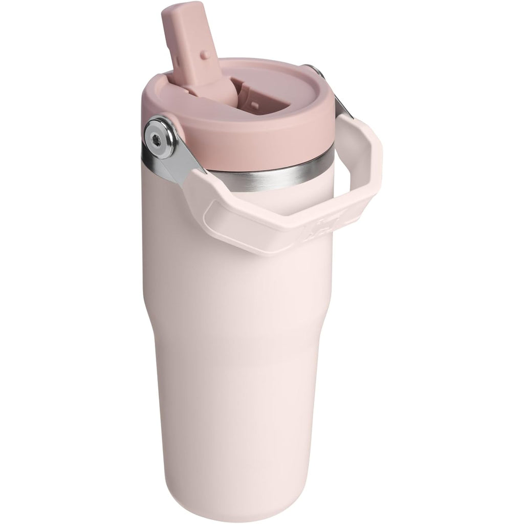 STANLEY IceFlow 2.0 Flip Straw Tumbler with Handle 14 oz | Twist On Lid and Flip Up Straw | Leakproof Water Bottle | Insulated Stainless Steel | BPA-Free | Rose Quartz